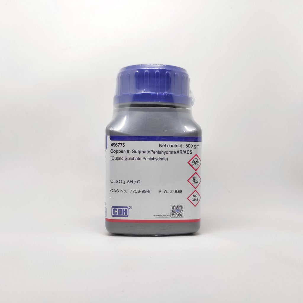 CDH Copper (II) Sulphate Pentahydrate AR/ACS 500 Gram CAS number 7758
